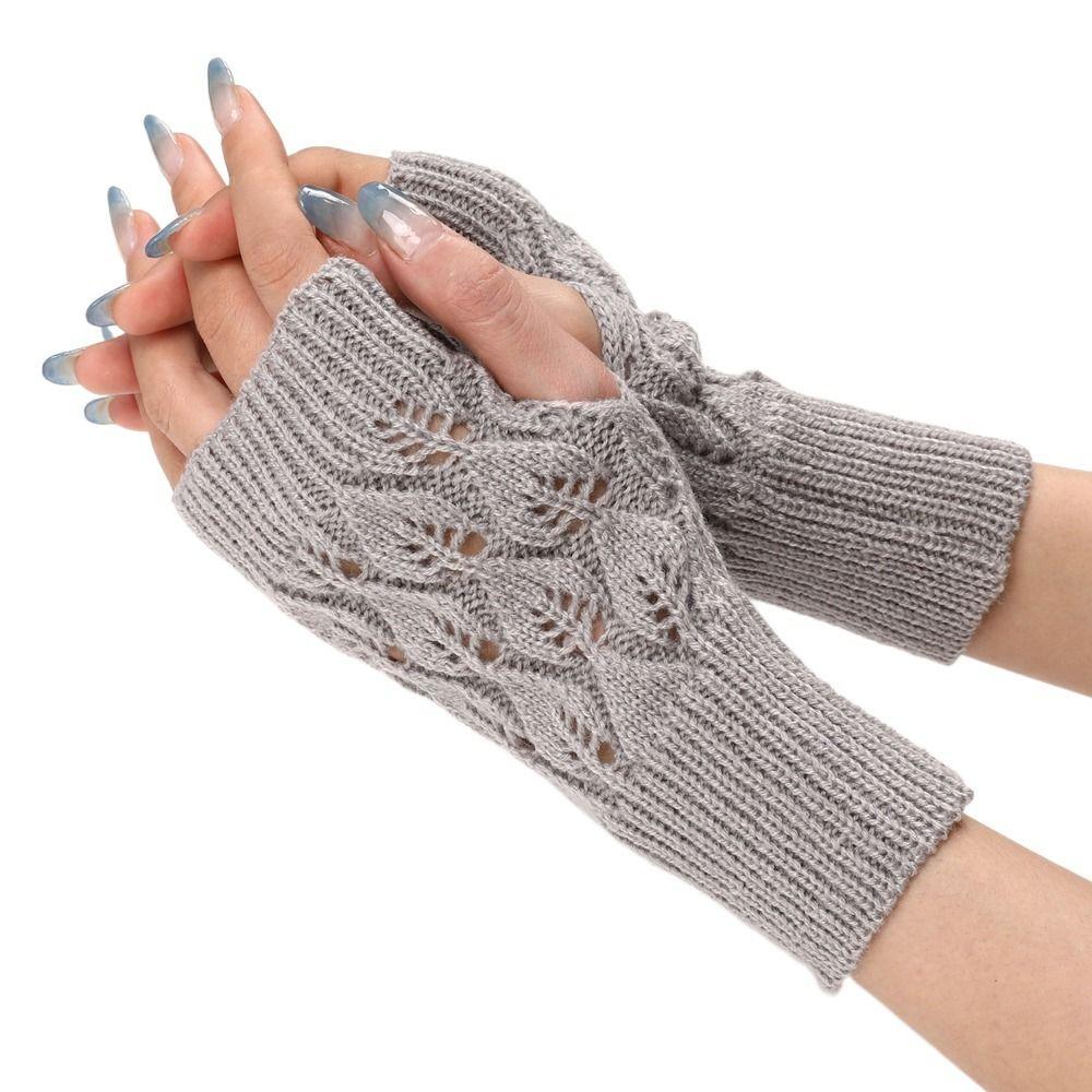 Écran Automne Cyclisme Conduite Hiver Gants Demi-Doigts Tricotés Femmes Moufles Gants Sans Doigts