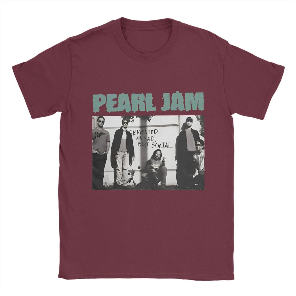Men T-Shirts Music Pearls Jam  Novelty Pure Cotton Tees Short Sleeve  T Shirts Crewneck Clothes Plus Size