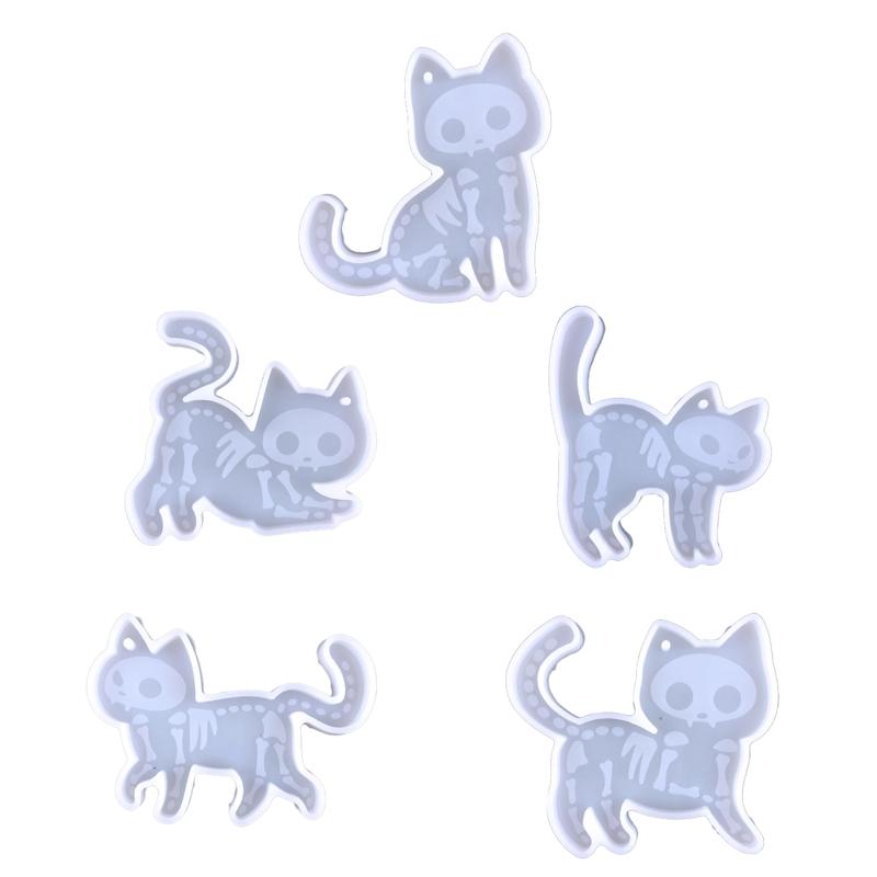 

Shiny Glossy Five Syles Kitten Ornaments Silicone Epoxy Resin Mold DIY Keychain Pendant Jewelry for Valentine Gift 1