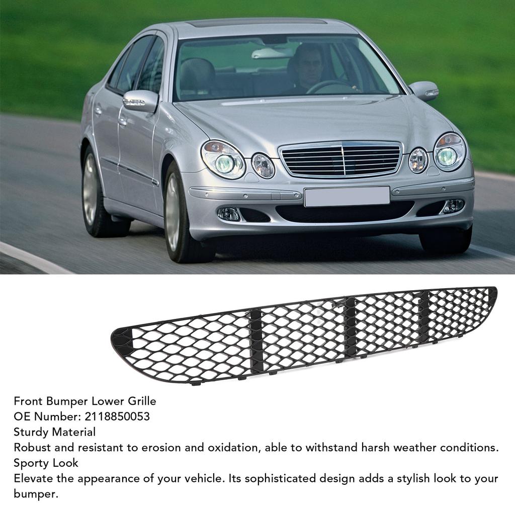 Front Bumper Lower Grille 2118850053 Sporty Look Weather Resistant Lower Grille Trim for E-Class W211 2003 To 2006
