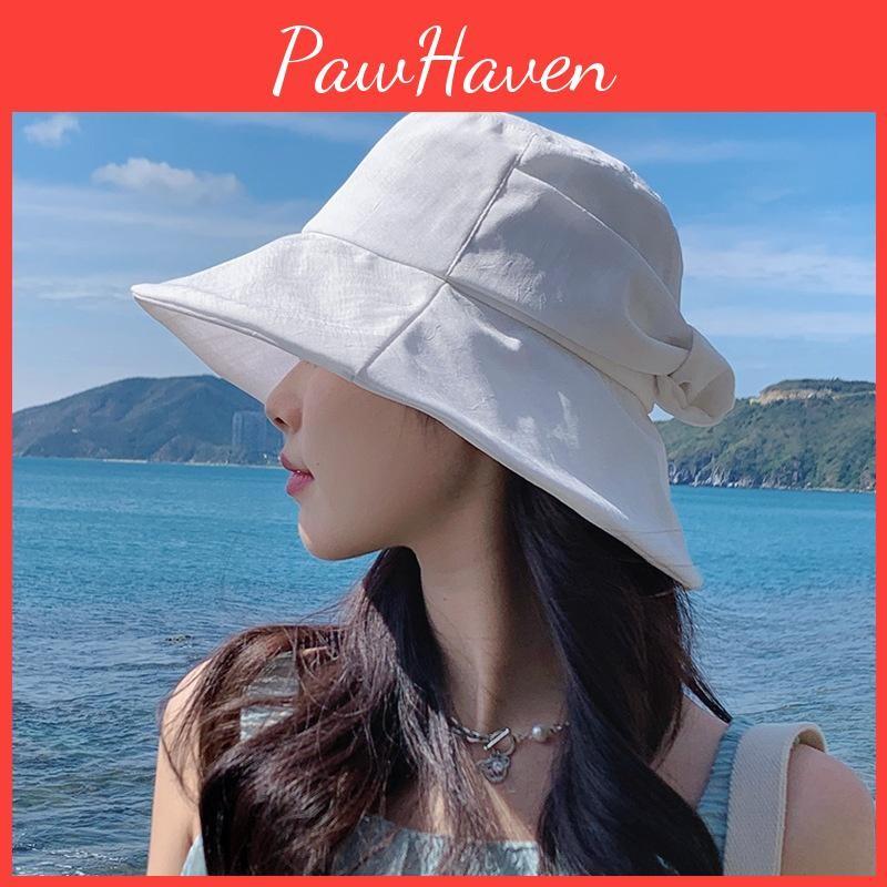 Solid Butterfly Color Tie Beach Cap Wide Brim Outdoor Activities Breathable