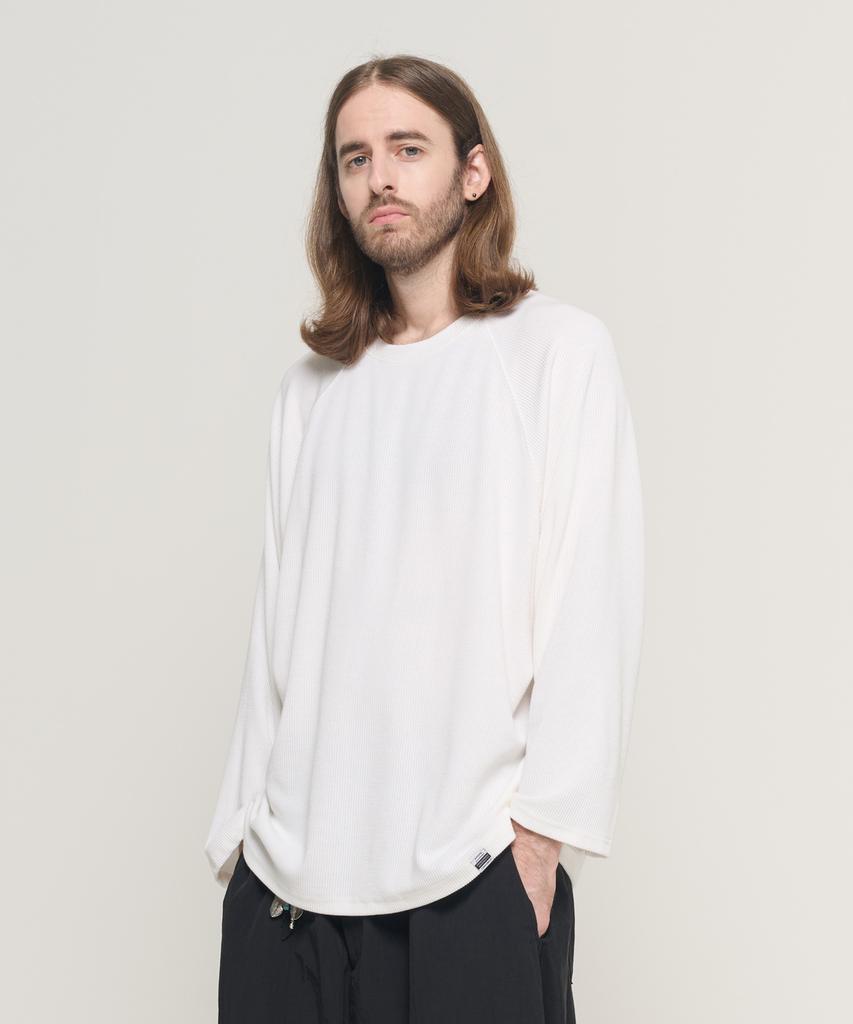 CARGOBROS Soft Raglan Layered Long Sleeve Knit (White)