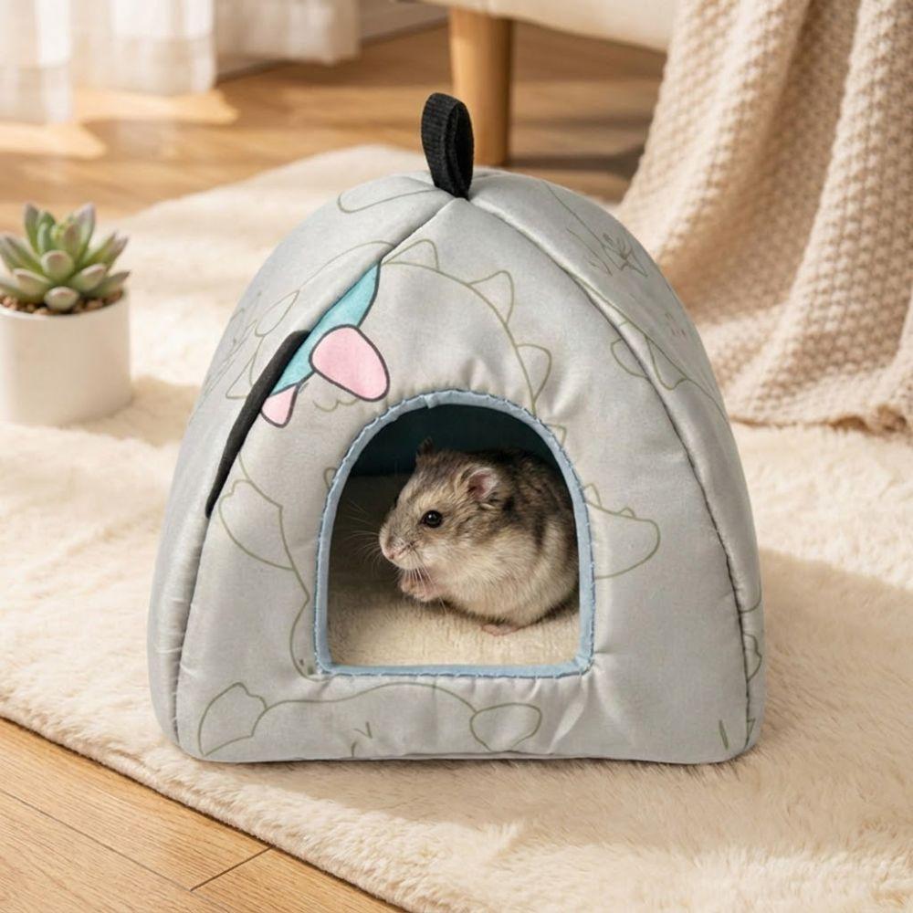 Breathing Hamster Cool House Cartoon Print Animal Hideout Universal Fit Guinea Pig Nest  All-season