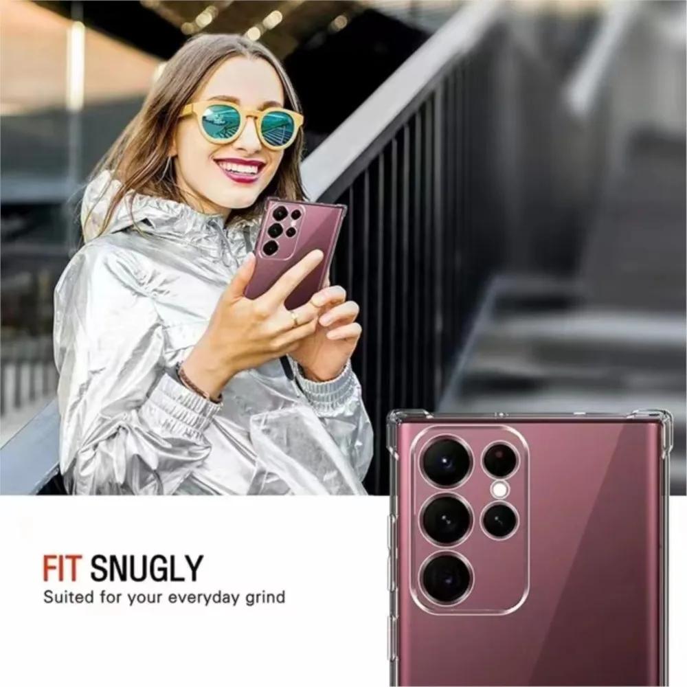 Custodia Protettiva Trasparente Morbida in TPU con Airbag Anti-caduta per Samsung Galaxy S26 Ultra S26 Edge S26 Plus S26 Pro Protezione Fotocamera Cover Antiurto