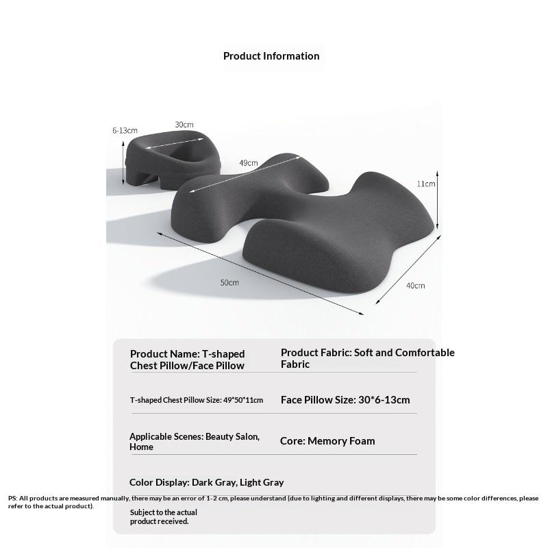 Memory Foam Face Pillow for Massage Bed Spa Salon Facial Hole Cushion with Chest Support for Comfortable Sleeping