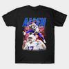 Męska Czarna Koszulka z Nadrukiem Josh Allen Buffalo Football Vintage Styl Bootleg Grafika Nadruk na Papierze Transferowym Bez Wycinania Bawełniana Koszulka