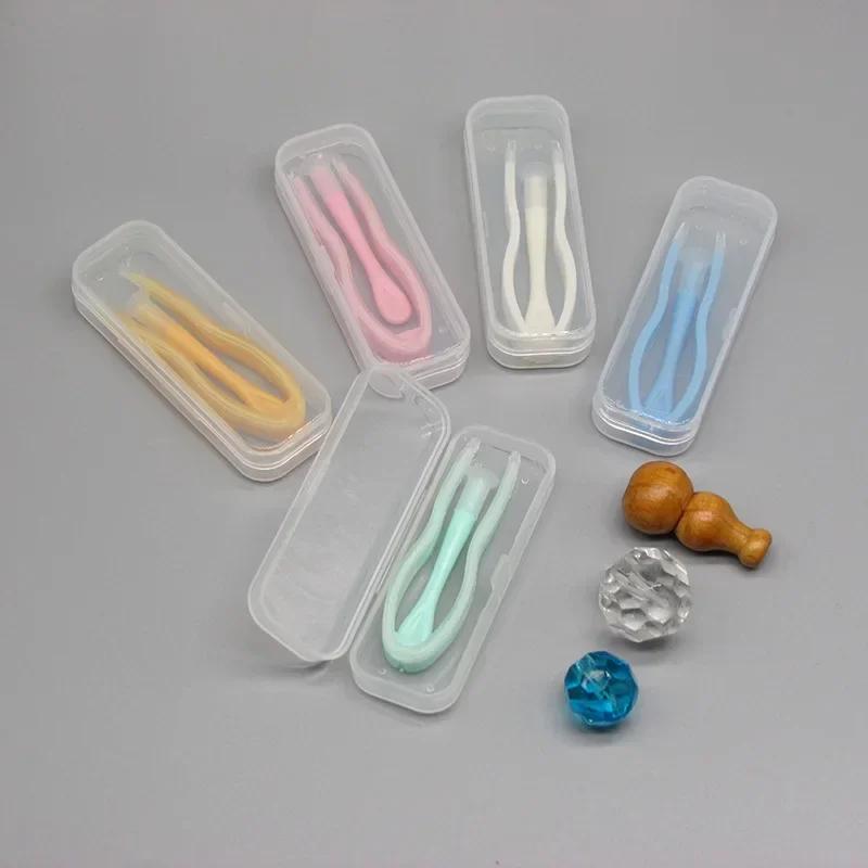 

Fashion Tweezers Suction Stick Mini Contact Lens Case Set Girl Colored Contact Lenses Box Eyes Contact Lens Container