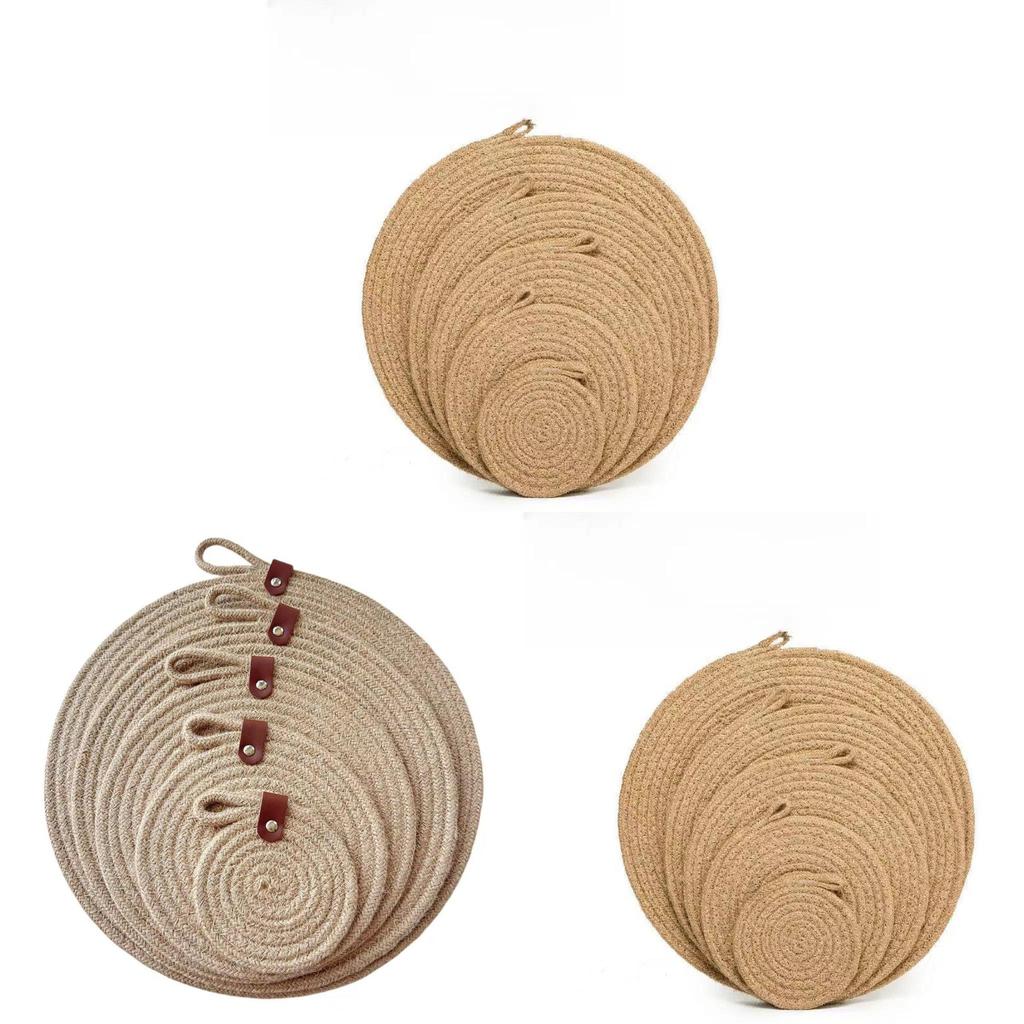 Round Jute Coaster Set With Waterproof Nonslip Design For Home Decor And Tea Cups