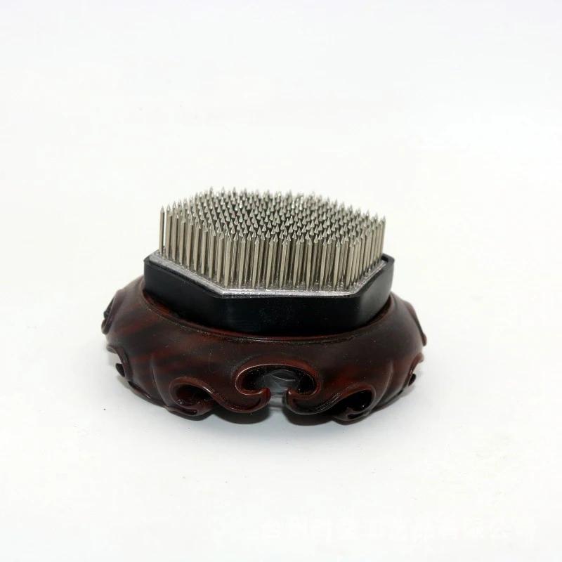 Japanese Ikebana Kenzan Floral Brass Needle Long Rround Fixed Base Holder Flower Arrangements Floral Pin Prong Tools