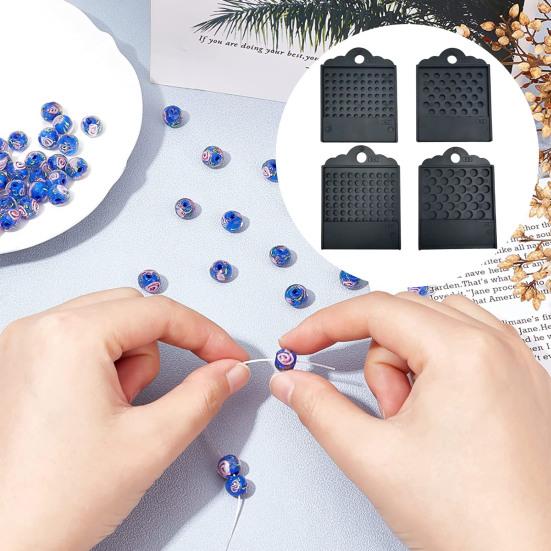 4Pcs Bead Counting Tray for Jewelry Making Plastic Sorting Board for 3/4/6/8mm Beads Sliding Divider Tool Craft Bead Sorting Organizer
