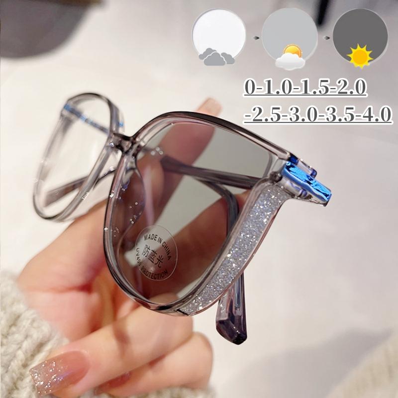 

Роскошные фотохромные очки для женщин и мужчин, модные очки для близорукости, модные, роскошные, меняющие цвет, близорукость