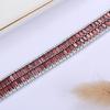 Women's Luxury Big Bracelet Natural Red Garnet Black Spinel Sky Blue Topaz Real Gemstones 925 Sterling Silver Fine Jewelry