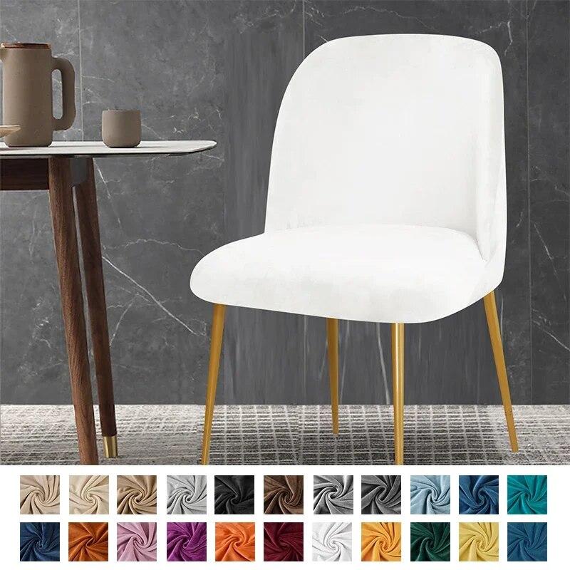 1/2/4/6 Pc Velvet Duckbill Makeup Chair Covers Round Bottom Stool Accent Low Back Dinning Office Chair Slipcover  Seat Cover