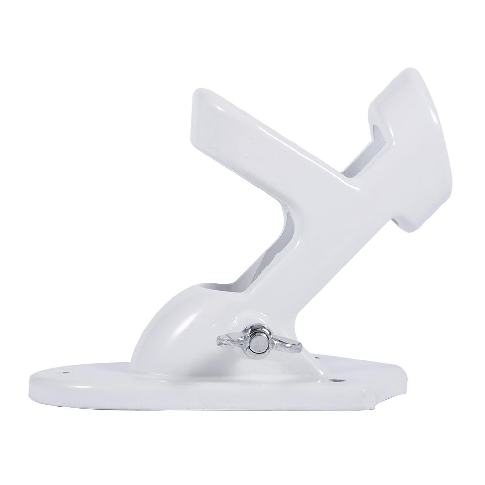 2 Angle Aluminium Alloy Flag Pole Holder Mounting Wall Mount Flagpole Windsock Bracket White