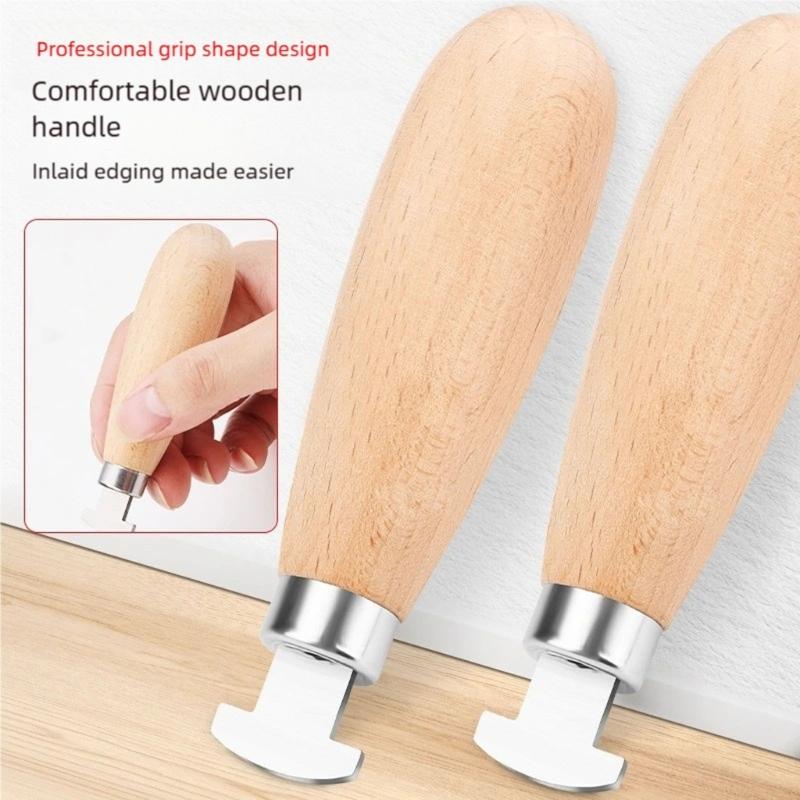 Practical Stainless Steel Bezel Pusher Ergonomic Wooden Handle Jewelry Crafting Tool For Gemstones Setting