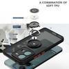 KEYSION Modische matte Hülle für VIVO V25 5G V25e, transparentes Silikon + PC-Ring-Ständer, stoßfeste Handyhülle für VIVO Y76 5G Y76S