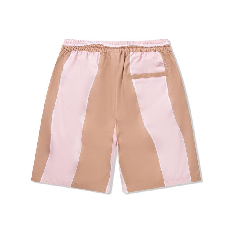 Li Ning X Insulaire Color Block Mid-Rise Drawstring Breathable Versatile Loose Casual Shorts Men Shorts AKSV731-2