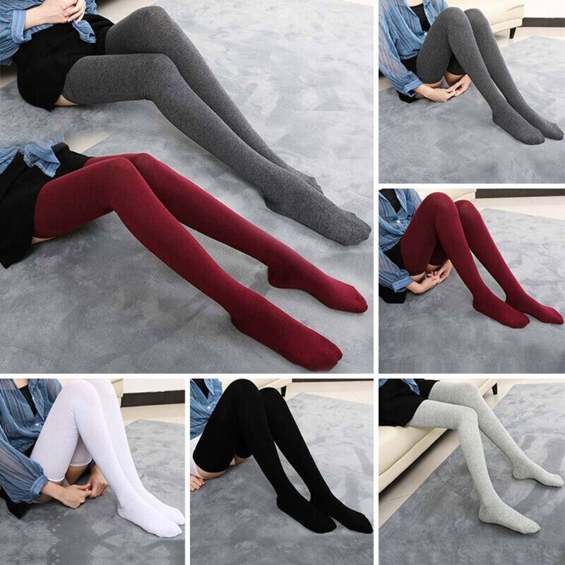 Fashion Cotton Autumn and Winter Stockings Solid Extra Long Thigh High Over the Knee Socks Cotton Stockings Women