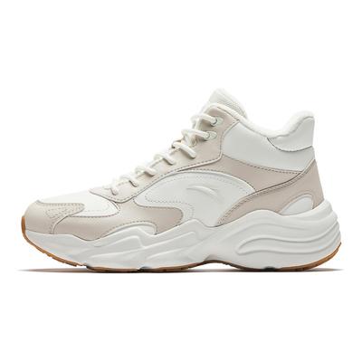 Walker Leather Lined Warm Thickened High-Top Casual Shoes Kids Sneakers White Gray 922618923-1