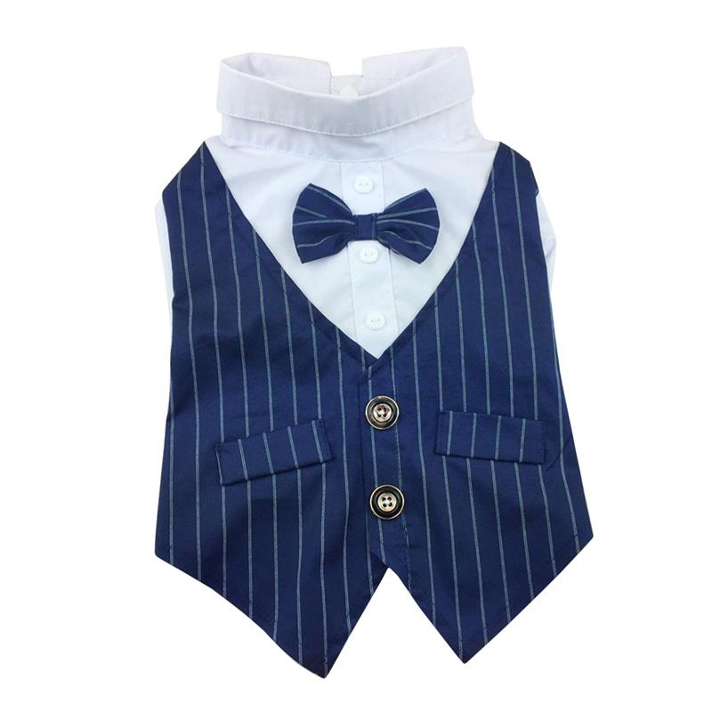 Pet Clothes Dog Shirt Dog Tuxedo Bow Tie Shirt for Boy Dog Wedding Party Bulldog Pug Puppy Costume Pet Teddy Summer Thin Outfits