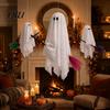 Märchen Geist Dekorationen Halloween Außen Dekoration, Groß Hängend am Besen, Gruselig Leuchtend für Terrasse Fliegendes Gaze Baum, Veranda, Hof,
