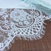 1.5m x 20.5cm White French Chantilly Lace, Non-stretch Eyelash Mesh Lace Fabric for Sewing, Bra, Underwear, Lingerie, Dress, Garment, Crafting