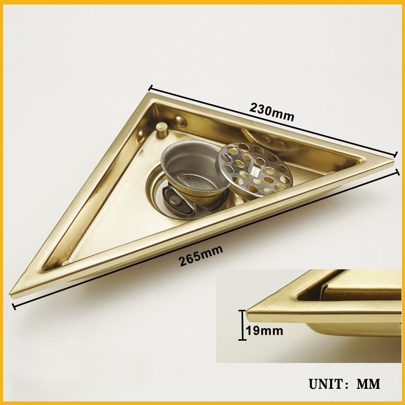 Kartáčované Zlato Neviditelný Dlaždicový Podlahový Odtok Nerezová Ocel 304 Sítko na Nečistoty Deodorant Podlahový Odtok Koupelnové Kuchyňské Doplňky