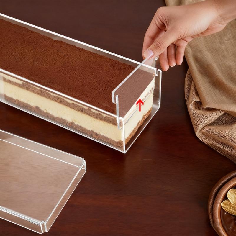 Elegante Scatola Trasparente per Tiramisù Contenitore Rettangolare in Acrilico per Dessert Ideale per Matrimoni Compleanni ed Eventi Speciali