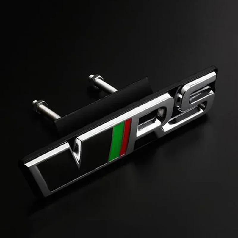 JIYQ3 VRS Logo Car Front Grille Emblem Metal Badge Decoration for Skoda Octavia Rs Fabia Rapid Superb Kodiaq Yeti Citigo Vision Kodiak