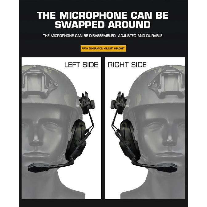 Tactical Gen5 Headset Non-picking Noise-Cancelling Headset For Militar Helmet Headset Baofeng Radio PTT Adapter Mobile Earphone
