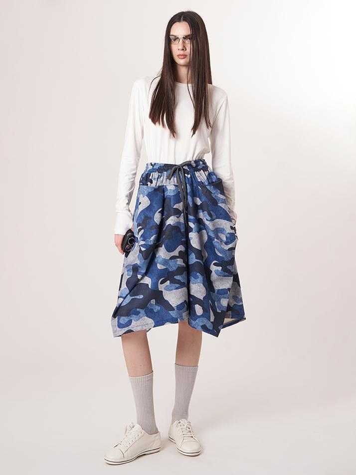ATHPLATFORM Aw52Pt35 Camo Flare Pants_Blue