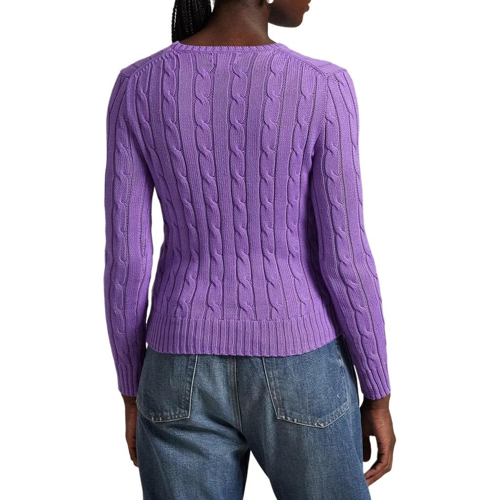 Polo Ralph Lauren Slim Fit Cable Knit Cotton Sweater Women Tops Spring-Violet WMPOSWENC021159-500