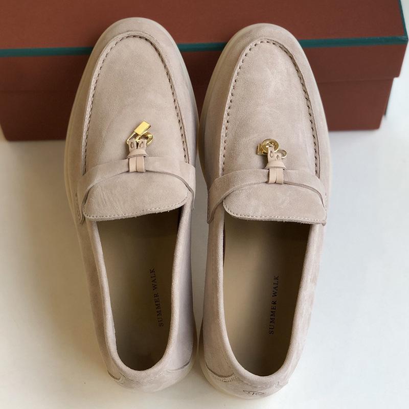 Europeiska & Amerikanska Mockasiner i Kohud - Mjuk Sula Brittisk Stil Slip-on Dam Casual Skor