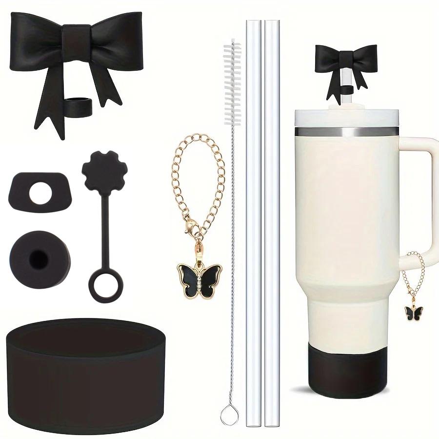 9pcs Cup Accessories for Stanley Spill Proof Stopper 10mm Straw Cover Cap Silicone Boot Charm Chain for 40oz Tumbler Cup