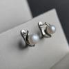 Серебряные серьги с натуральным жемчугом (2187073)