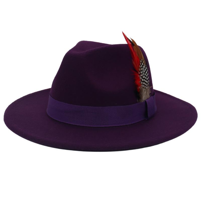 Wind Jazz Hat Square Ribbon Top Hat Gentleman Lady Woolen Hat Felt Hat Hat