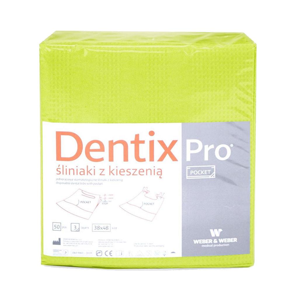 Dental Bib With Pocket 39cm X 48cm Lime Green Foiled 54g Dentixpro 50pcs
