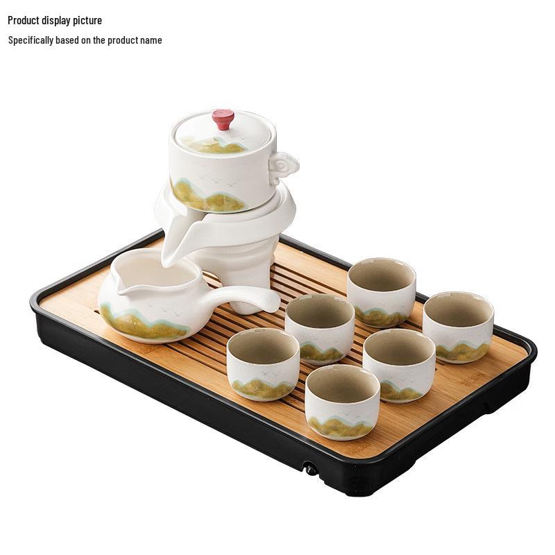 Qingshan Chinese Rough Pottery Semi-Automatic Tea Set