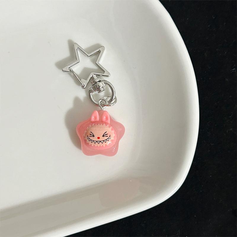1PC Lucky Star Keychain Key Decoration Plastic Animal Star Pendant Bag Pendant Accessories Cartoon Luminous Keychain Cute