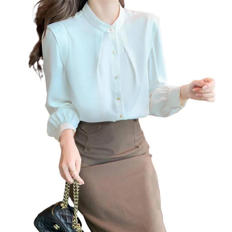 Women's Chiffon Shirt, A Fashionable and Stylish Top for Spring and Autumn, A Niche Fleece Shirt with A Sense of Design
