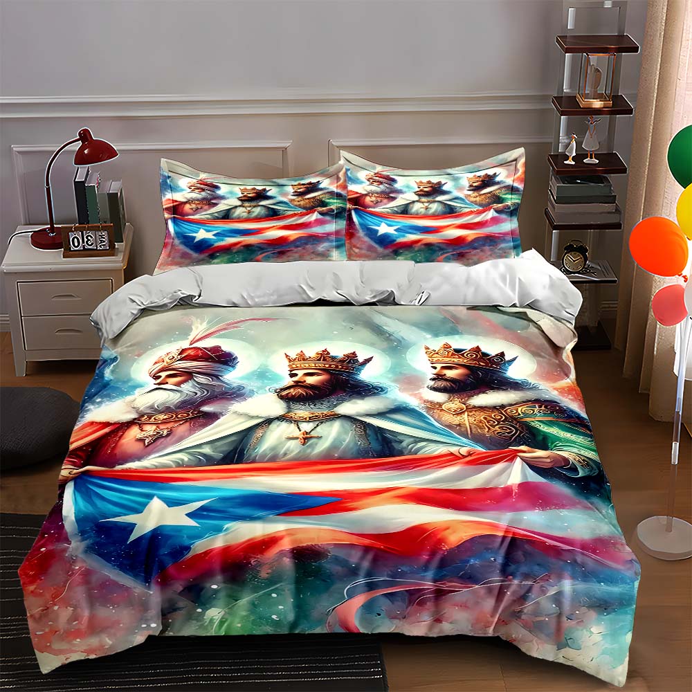 

Three kings illustration. Bedding Duvet cover sets Duvet covers Pillowcases gifts (1 * Duvet Cover 2 * Pillowcases, without duvet insert) 135x200cm