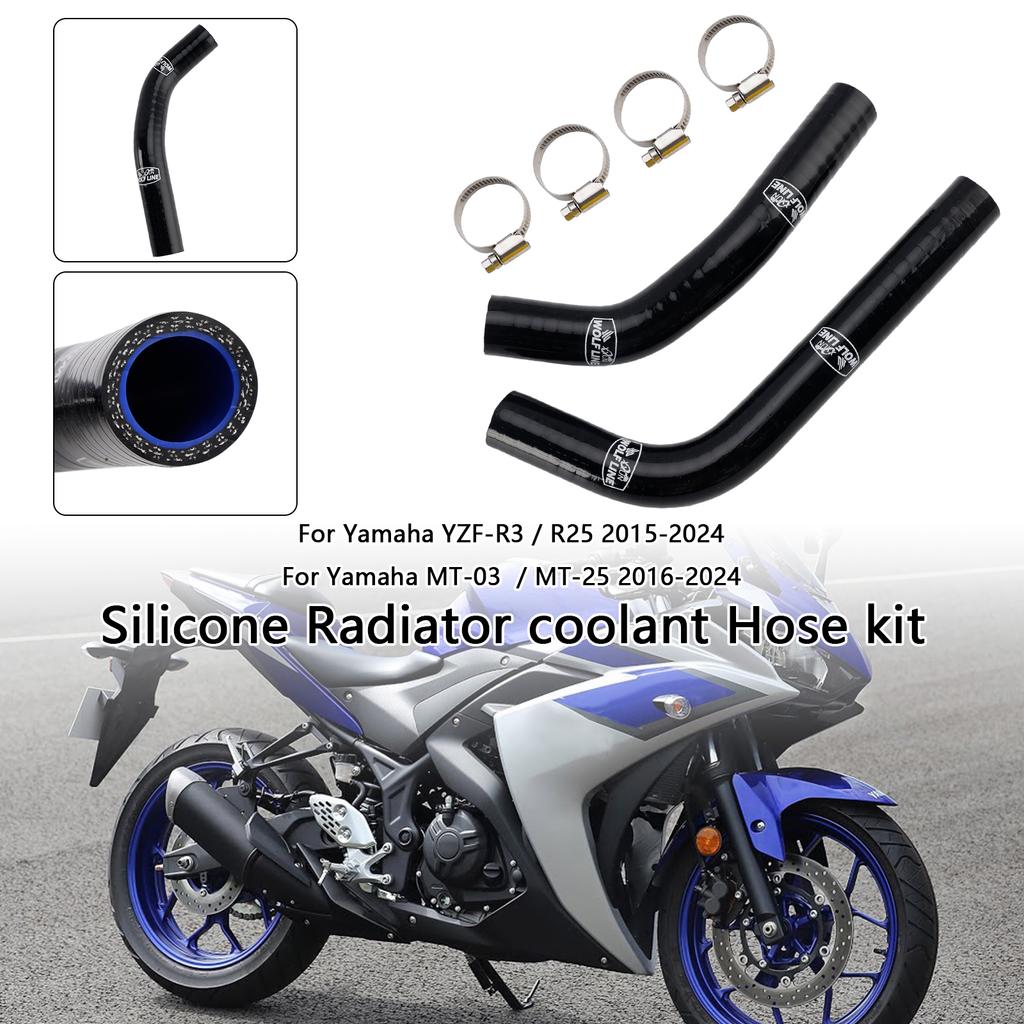 Yamaha MT-03 MT-25 YZF R3 R25 2015-2024 İçin Silikon Radyatör Soğutma Suyu Hortumu