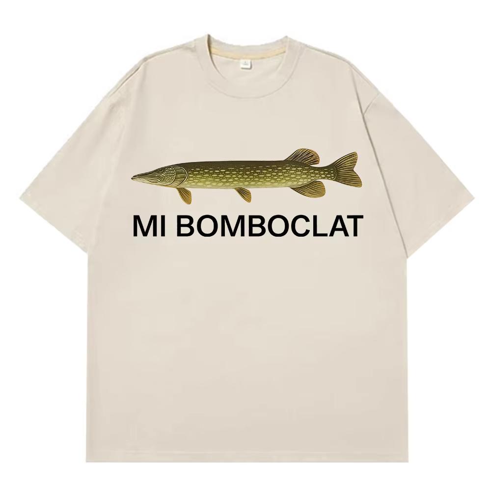 Mi Bomboclat Pesce Divertente Meme Magliette Uomo Donna Moda Abbigliamento T-shirt Estiva Manica Corta Ampia Casual Cotone Maglietta Oversize