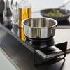 Yamazaki 5249 Depth Wide with Shelves Telescopic Exhaust Vent Cover Black Approx. W46 - 82 X D14 X H6.7 Cm Tower Tower Width Approx.
