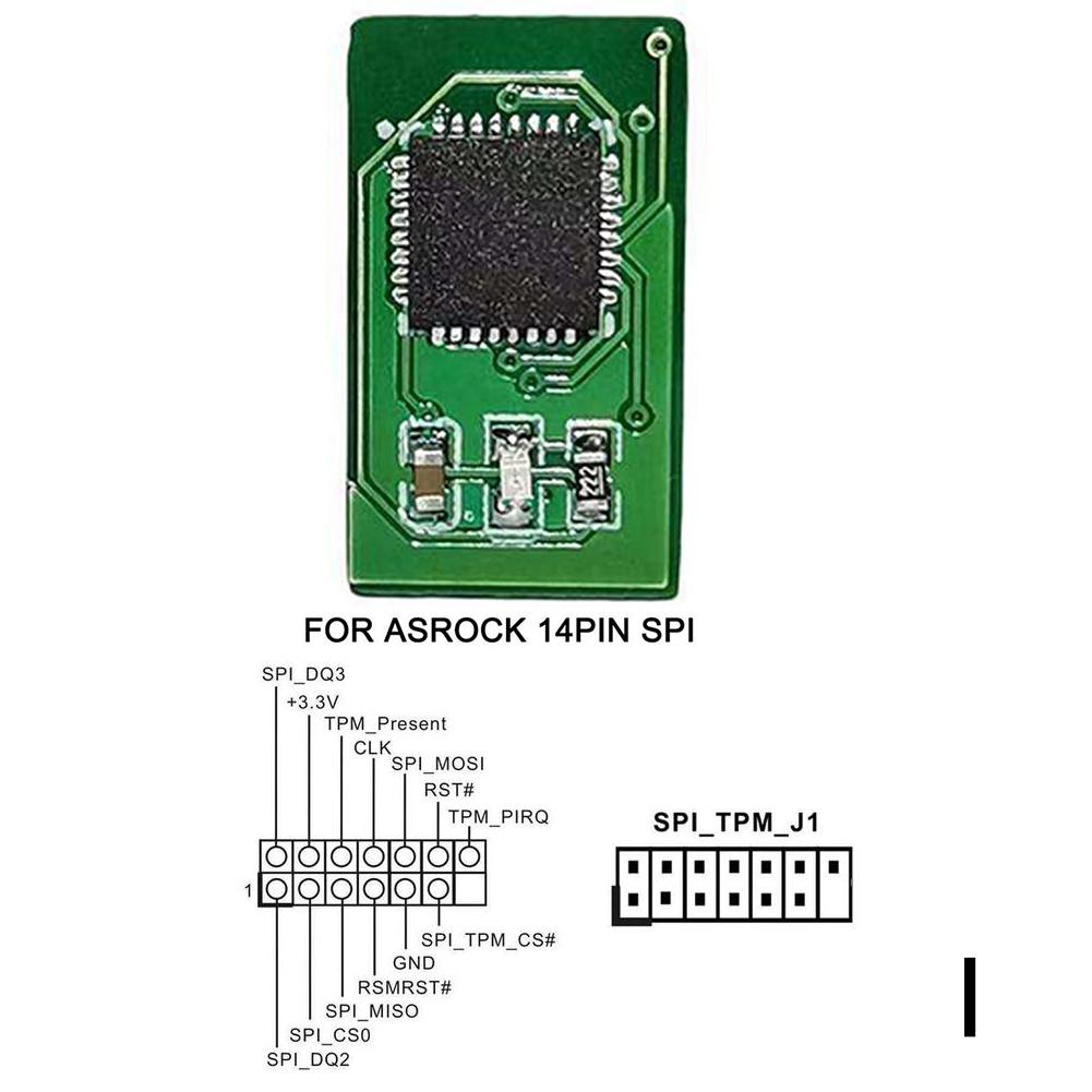 TPM 2.0 Encryption Security Module Remote Card 12 to 20 Pin for Windows 11 Upgrade Multi- Motherboard Support Secure Data