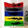 DC Superhero Silhouette Rainbow Flag Print PosterBlanket Flannel Throw Blanket for Sofa, Bed, Travel, Camping, Office, Couch, Chair