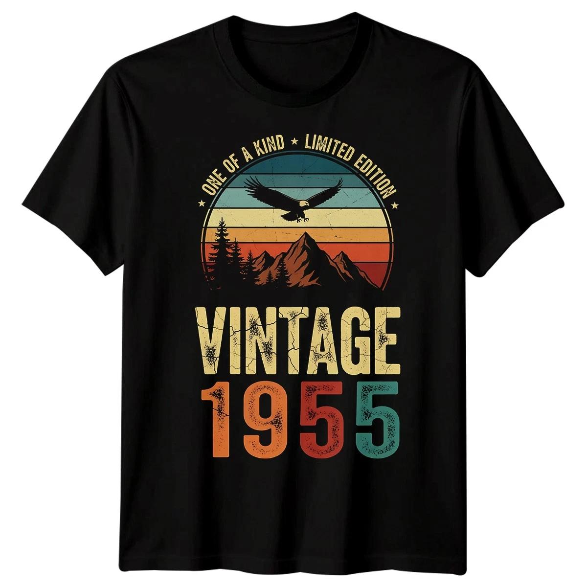 

Vintage 1955 71st Birthday Mountains Outdoor Men Women Graphic Tee M