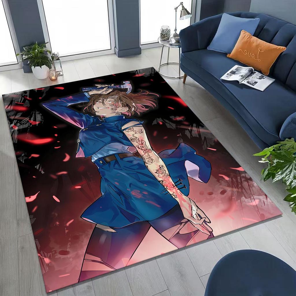 Anime Jujutsu Kaisen Yuji Satoru Kreslený koberec do ložnice, obývacího pokoje, k pohovce, domácí rohožka, dekorace, velká dětská hrací protiskluzová podložka na podlahu