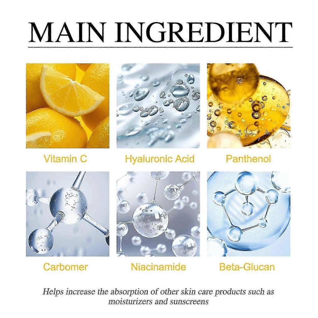 Vitamin C Face Serum with Hyaluronic Acid & Panthenol, Brightening Anti-Aging Serum, Antioxidant Hydrating Facial Treatment, 30ml