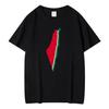 Black T-shirt With Watermelon Design With The Map Of Palestine